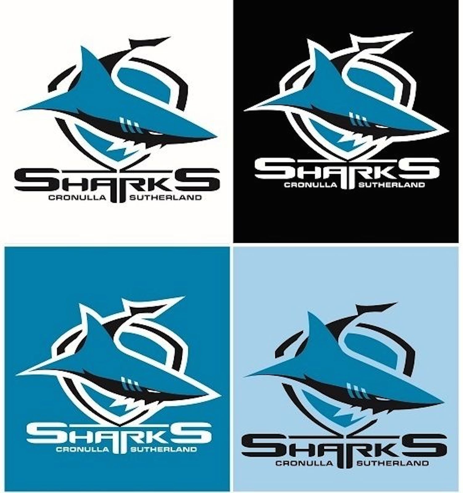 Cronulla Sharks NRL 4 Logo Decals Stickers 9340579032646 | eBay