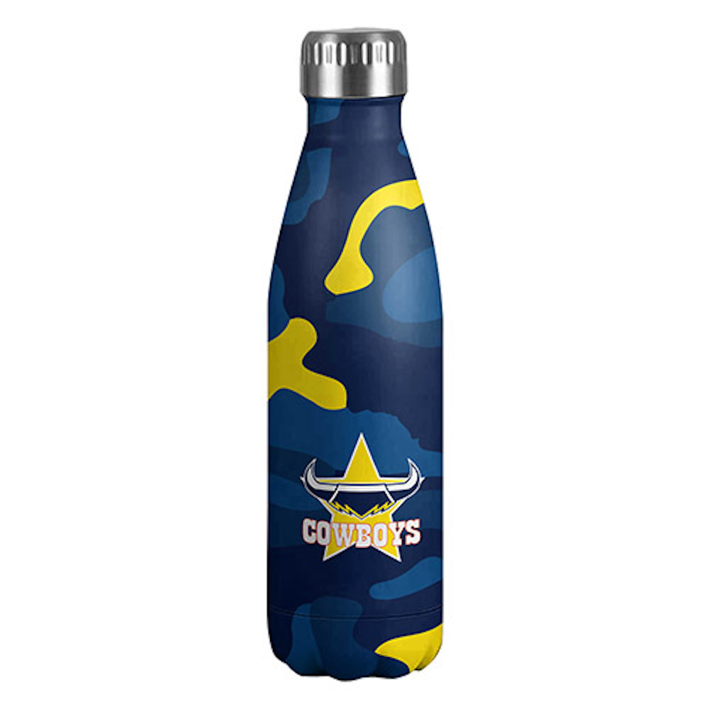 North Queensland Cowboys NRL Stainless Steel Drink Bottle Camouflage ...
